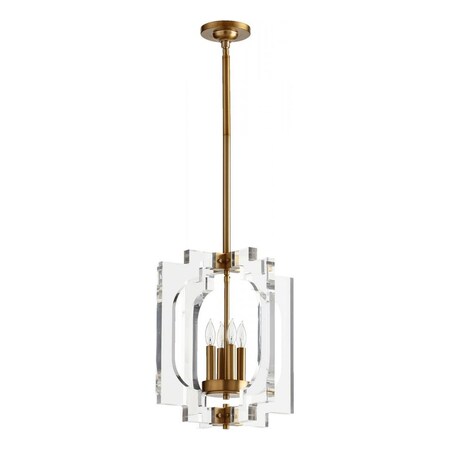 Quorum Broadway 4Lt Pend Aged Brass 605-4-80